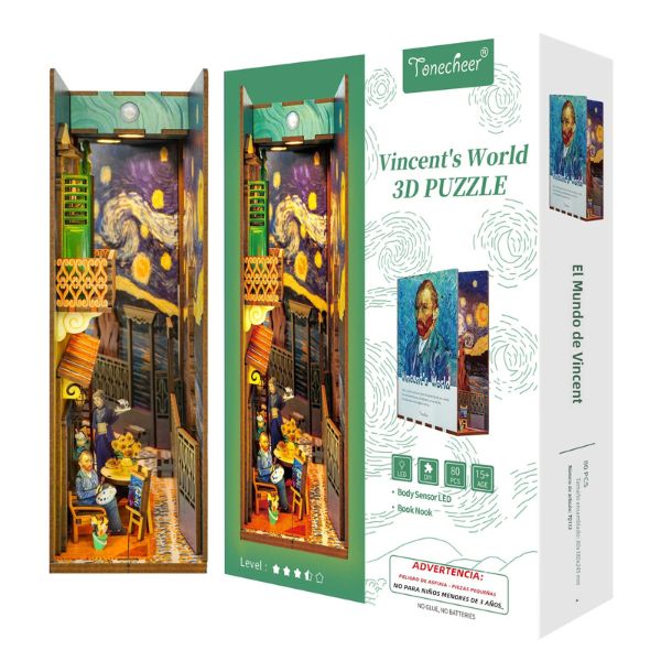 Book Nook 3D El Mundo de Vincent con Luz LED y Sensor